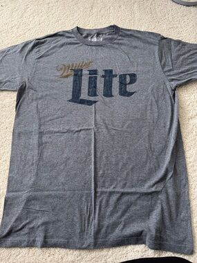 Miller Lite Heather Gray Short Sleeve Logo Tee